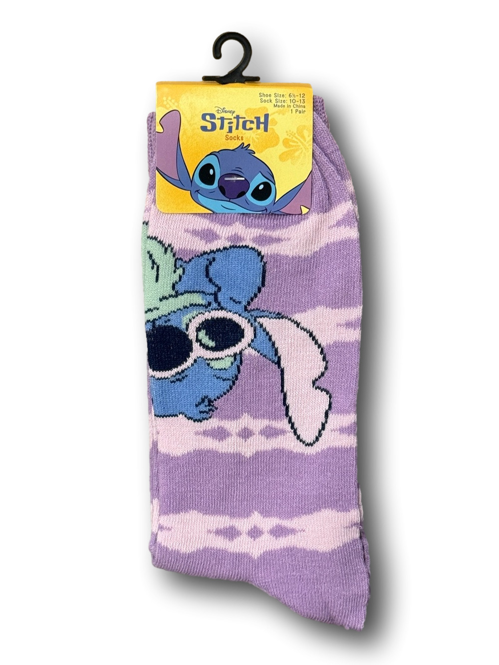 3/$20 Disney Stitch Wearing Sunglasses Funny Novelty Crew Socks - NWT